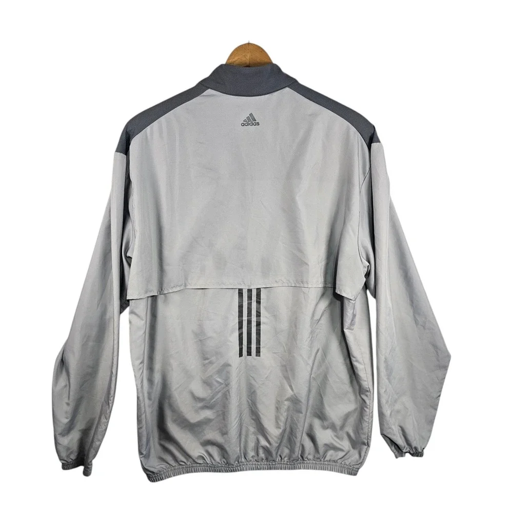 Adidas Golf 1919 Gray‎ Vented Full Zip Wind Breaker Men's Large Side Pockets
